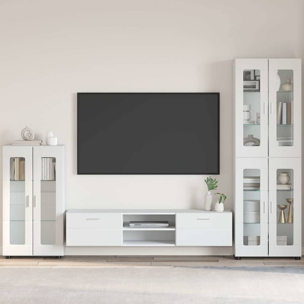 Credenza Bianco Lucido 55,5 x 29 x 100 cm Legno multistrato 880255