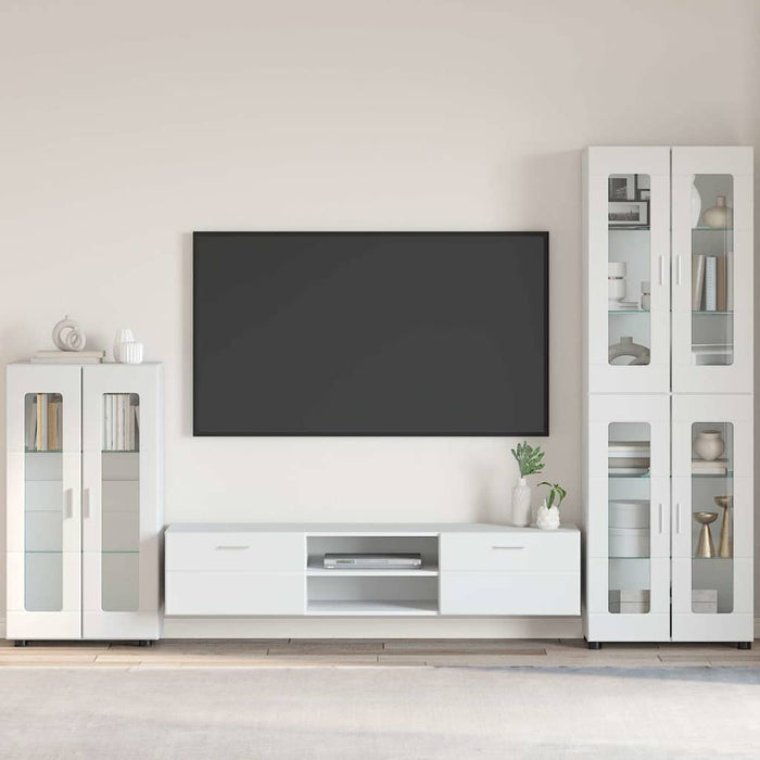 Credenza Bianco Lucido 55,5 x 29 x 100 cm Legno multistrato 880255