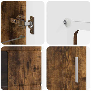 Credenza Rovere fumé 55,5 x 29 x 100 cm Legno multistrato 880256