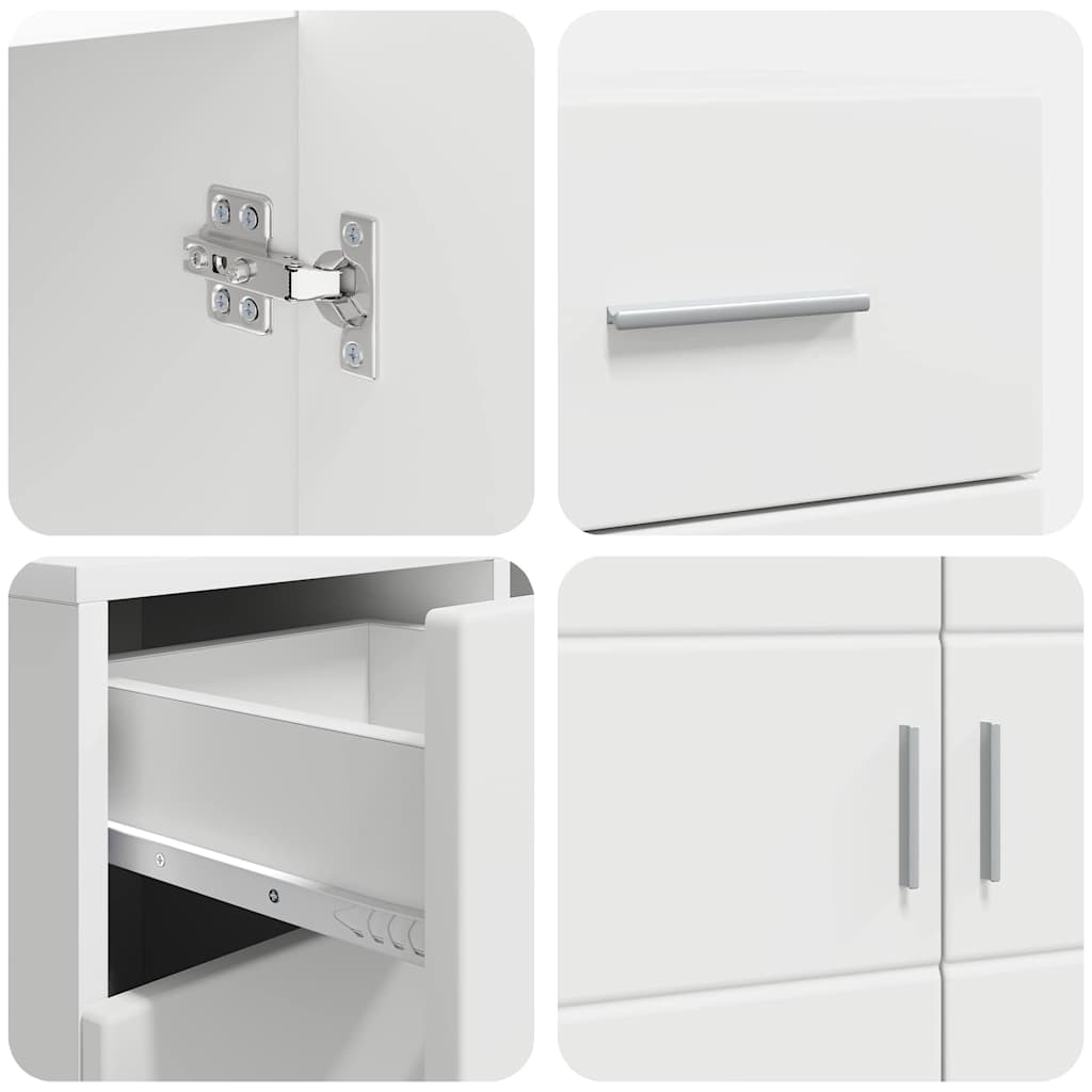 Credenza con porta Bianco 88.5 x 30.5 x 73 cm Legno multistrato 880281