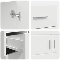 Credenza con porta Bianco 88.5 x 30.5 x 73 cm Legno multistrato 880281