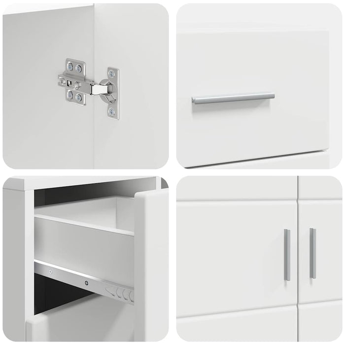 Credenza-Buffet-Armadio da cucina Bianco 88,5 x 30,5 x 73 cm Legno multistrato