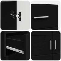 Credenza-Buffet-Armadio da cucina Nero 88,5 x 30,5 x 73 cm Legno multistrato