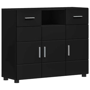 Credenza-Buffet-Armadio da cucina Nero 88,5 x 30,5 x 73 cm Legno multistrato