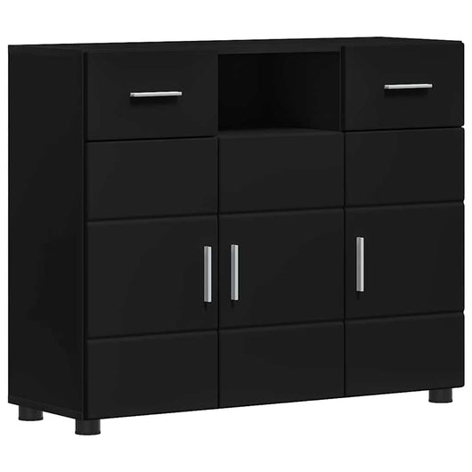 Credenza-Buffet-Armadio da cucina Nero 88,5 x 30,5 x 73 cm Legno multistrato