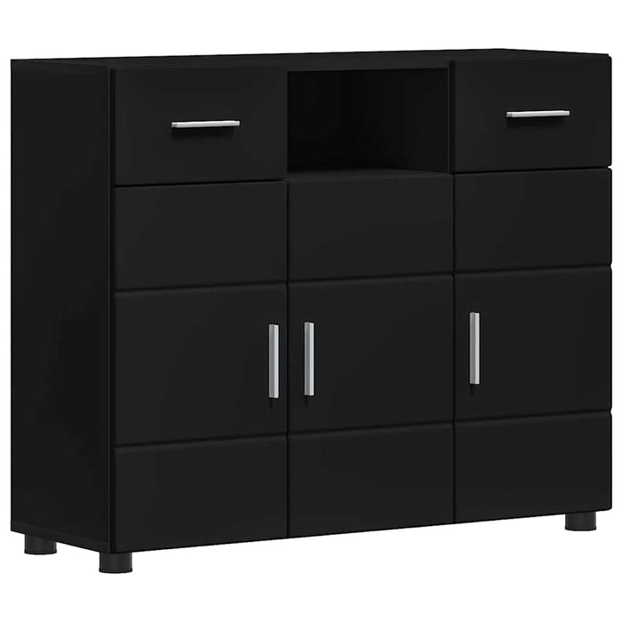 Credenza-Buffet-Armadio da cucina Nero 88,5 x 30,5 x 73 cm Legno multistrato