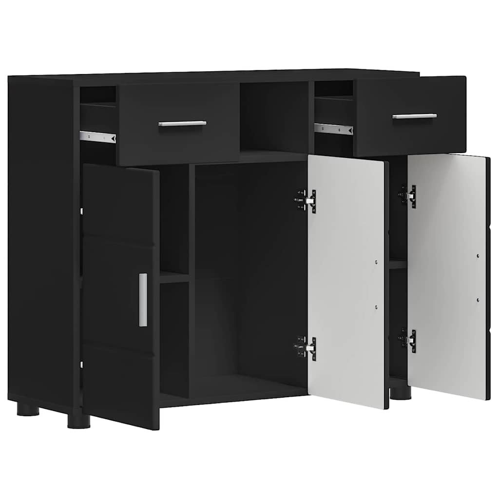 Credenza-Buffet-Armadio da cucina Nero 88,5 x 30,5 x 73 cm Legno multistrato