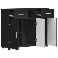 Credenza-Buffet-Armadio da cucina Nero 88,5 x 30,5 x 73 cm Legno multistrato