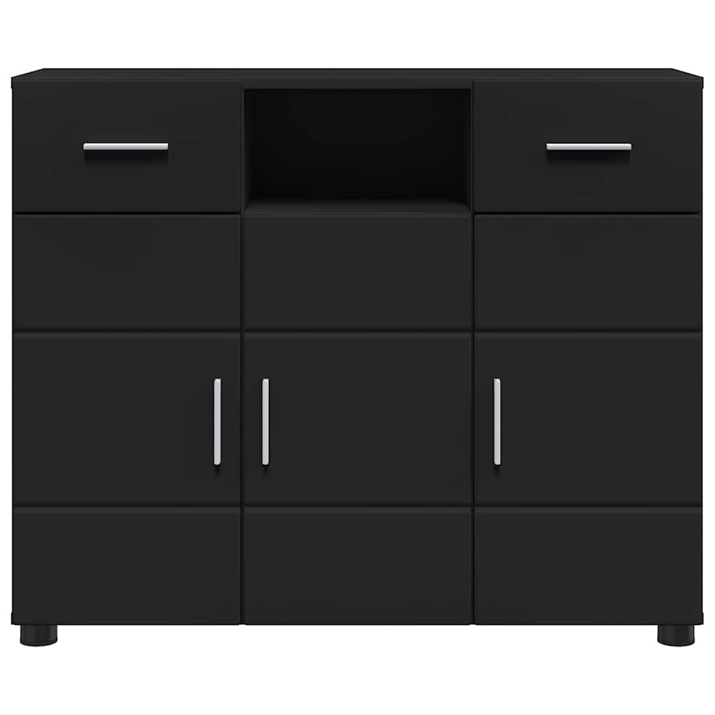 Credenza-Buffet-Armadio da cucina Nero 88,5 x 30,5 x 73 cm Legno multistrato