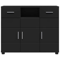 Credenza-Buffet-Armadio da cucina Nero 88,5 x 30,5 x 73 cm Legno multistrato