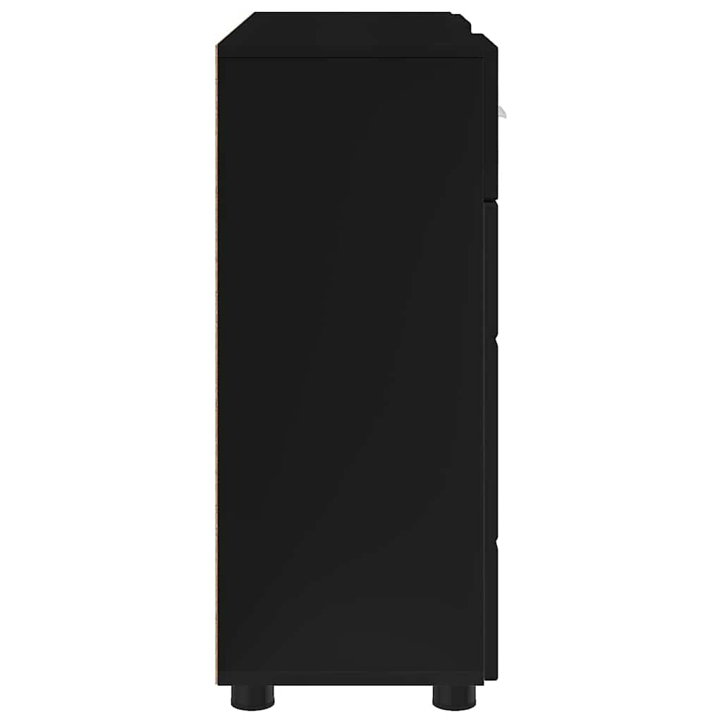 Credenza-Buffet-Armadio da cucina Nero 88,5 x 30,5 x 73 cm Legno multistrato