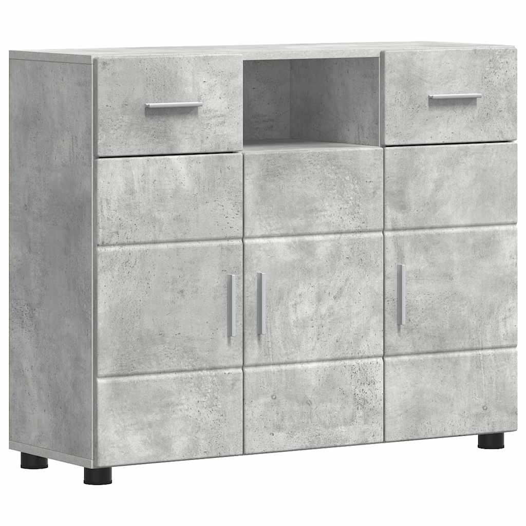 Credenza-Buffet-Armadio da cucina Grigio cemento 88,5 x 30,5 x 73 cm Legno multistrato