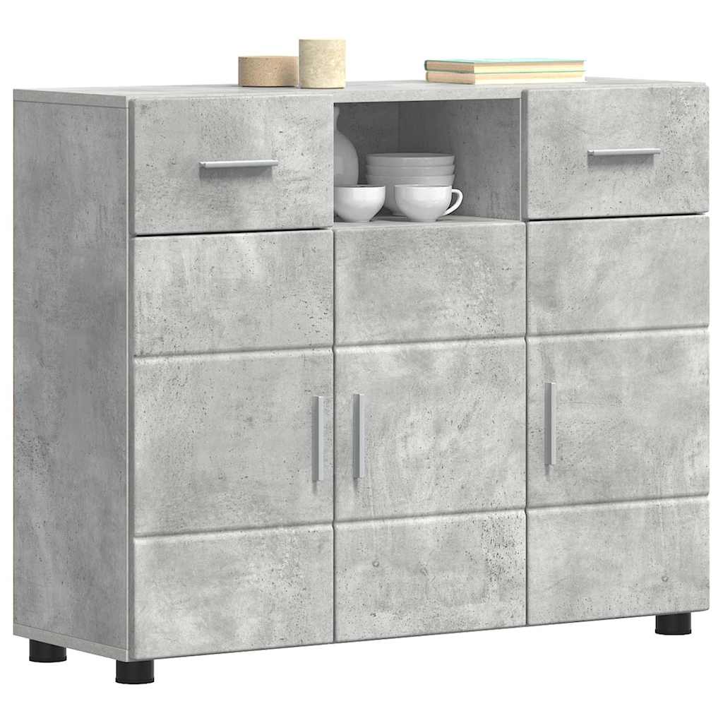Credenza-Buffet-Armadio da cucina Grigio cemento 88,5 x 30,5 x 73 cm Legno multistrato