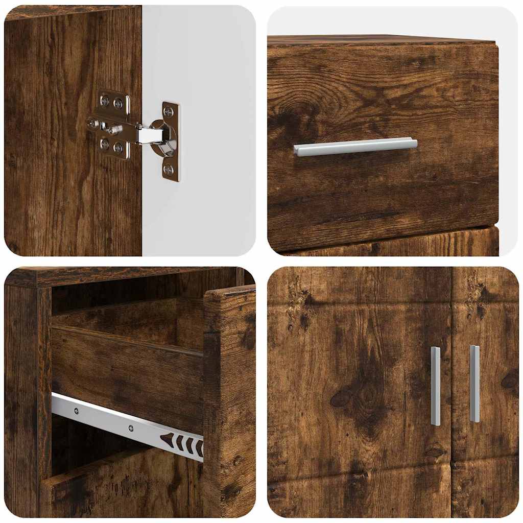 Credenza-Buffet-Armadio da cucina Rovere fumo 88,5 x 30,5 x 73 cm Legno multistrato