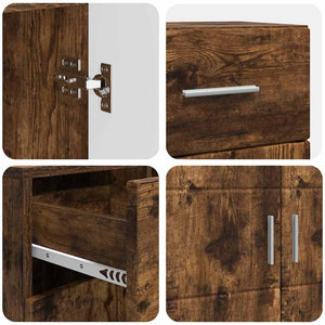 Credenza-Buffet-Armadio da cucina Rovere fumo 88,5 x 30,5 x 73 cm Legno multistrato