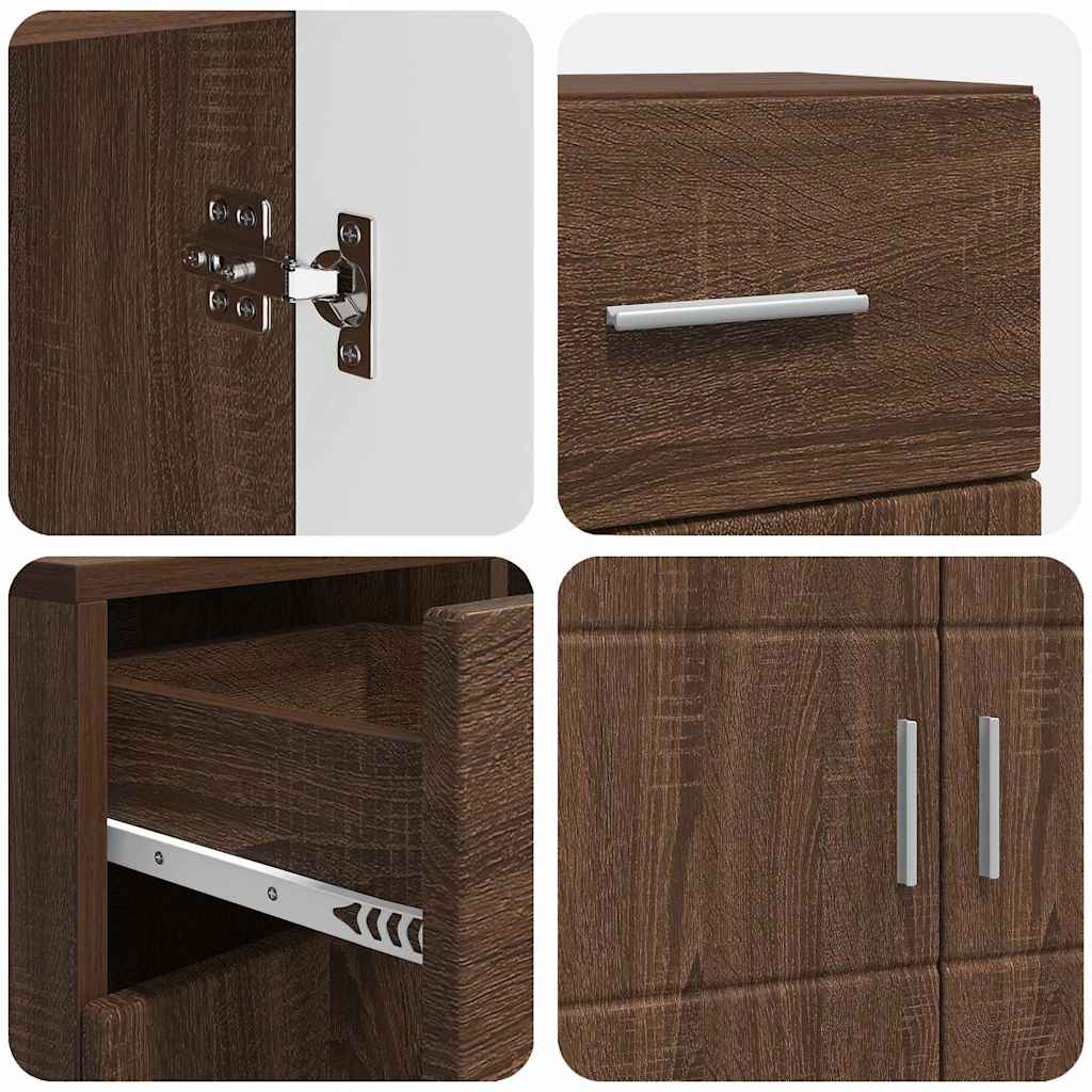 Credenza-Buffet-Armadio da cucina Rovere marrone 88,5 x 30,5 x 73 cm Legno multistrato