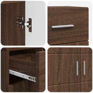 Credenza-Buffet-Armadio da cucina Rovere marrone 88,5 x 30,5 x 73 cm Legno multistrato