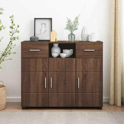 Credenza-Buffet-Armadio da cucina Rovere marrone 88,5 x 30,5 x 73 cm Legno multistrato