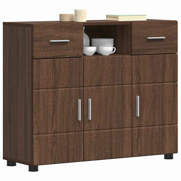 Credenza-Buffet-Armadio da cucina Rovere marrone 88,5 x 30,5 x 73 cm Legno multistrato