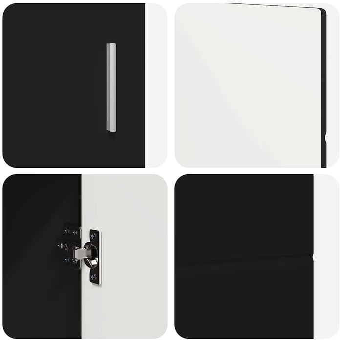 Credenza con porta Nero 88,5 x 30,5 x 55,5 cm Legno multistrato 880292