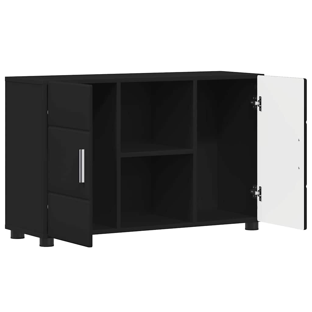 Credenza con porta Nero 88,5 x 30,5 x 55,5 cm Legno multistrato 880292