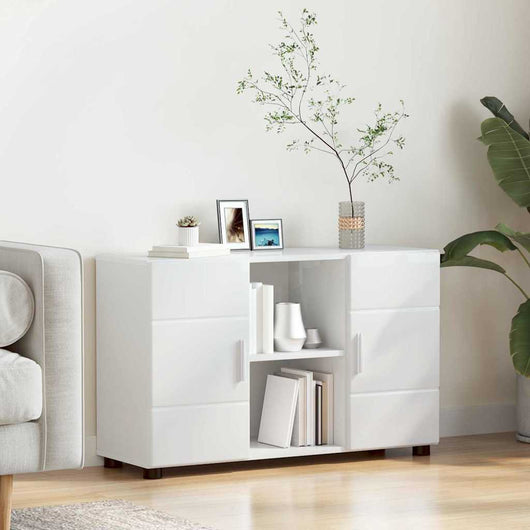 Credenza Bianco Lucido 88,5 x 30,5 x 55,5 cm Legno multistrato 880295