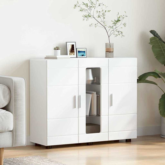 Credenza con porta Bianco 55.5 x 29 x 100 cm Legno multistrato 880301
