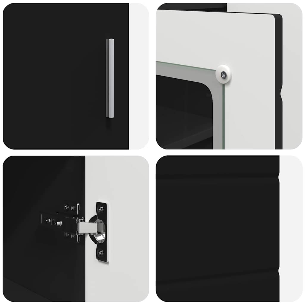 Credenza-Buffet-Armadio da cucina Nero 55,5 x 29 x 100 cm Legno multistrato