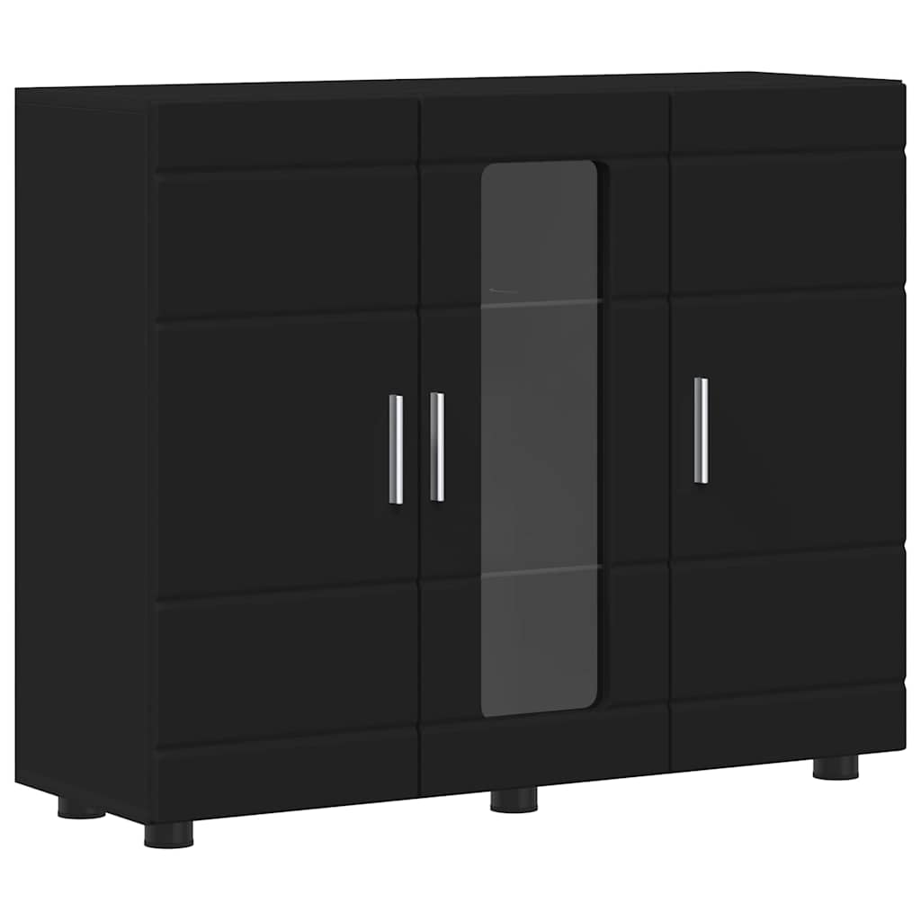 Credenza-Buffet-Armadio da cucina Nero 55,5 x 29 x 100 cm Legno multistrato