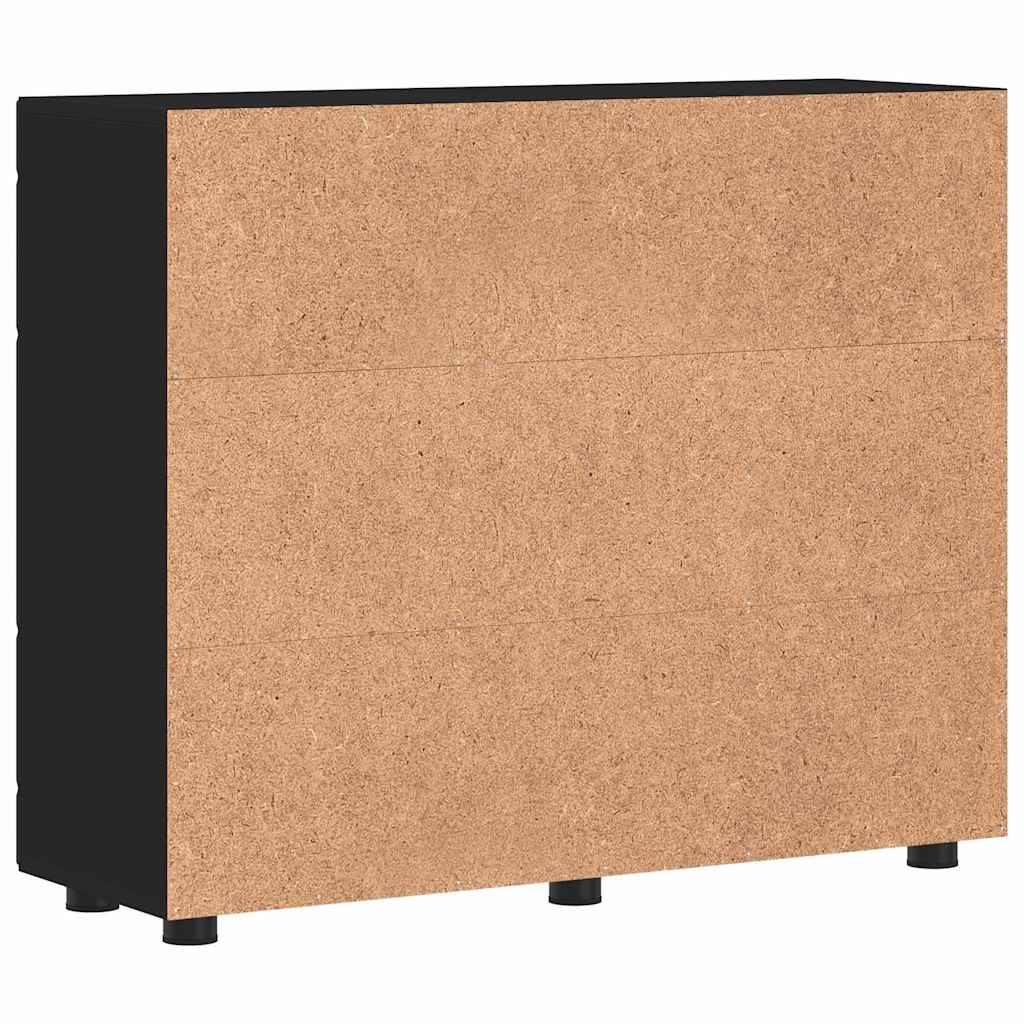 Credenza-Buffet-Armadio da cucina Nero 55,5 x 29 x 100 cm Legno multistrato