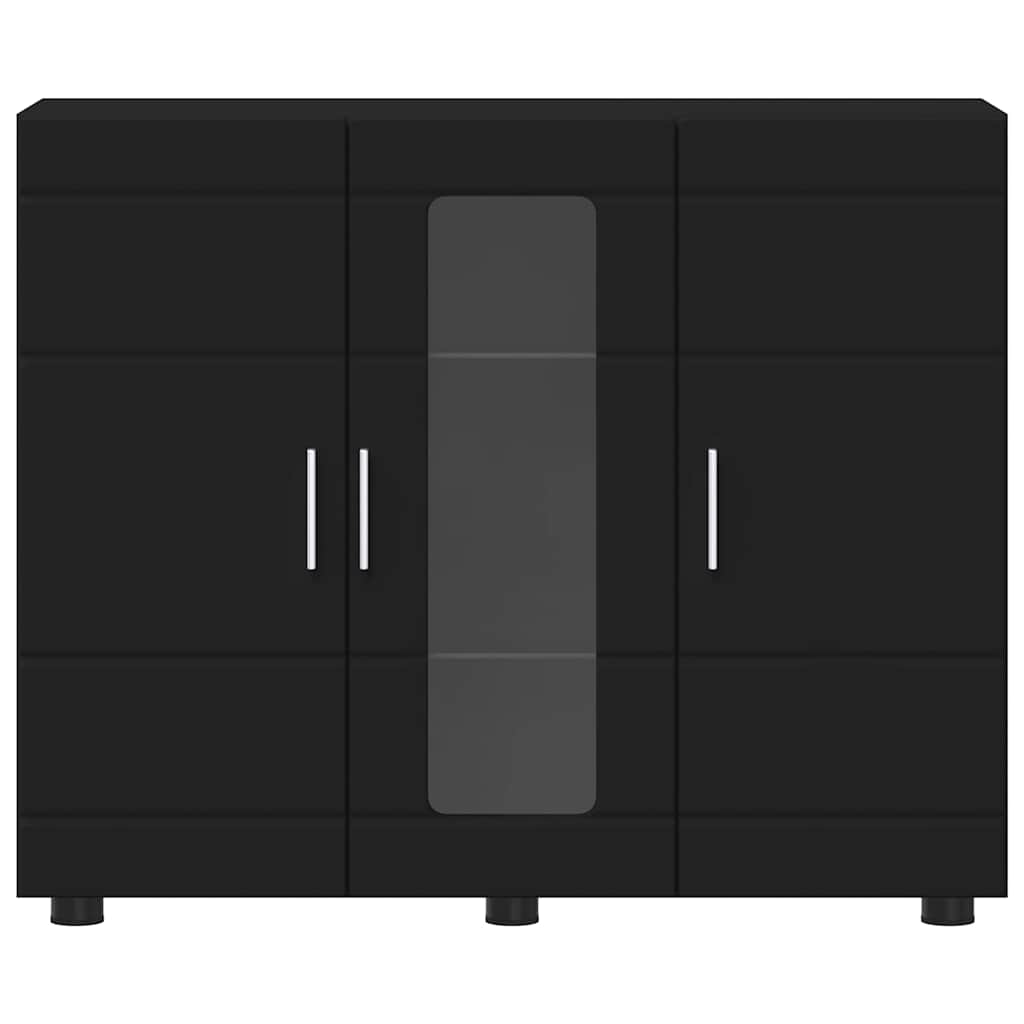 Credenza-Buffet-Armadio da cucina Nero 55,5 x 29 x 100 cm Legno multistrato