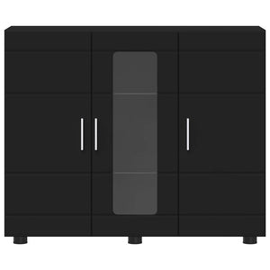 Credenza-Buffet-Armadio da cucina Nero 55,5 x 29 x 100 cm Legno multistrato