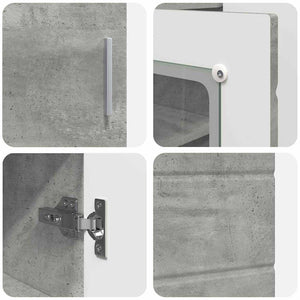 Credenza-Buffet-Armadio da cucina Grigio cemento 55,5 x 29 x 100 cm Legno multistrato