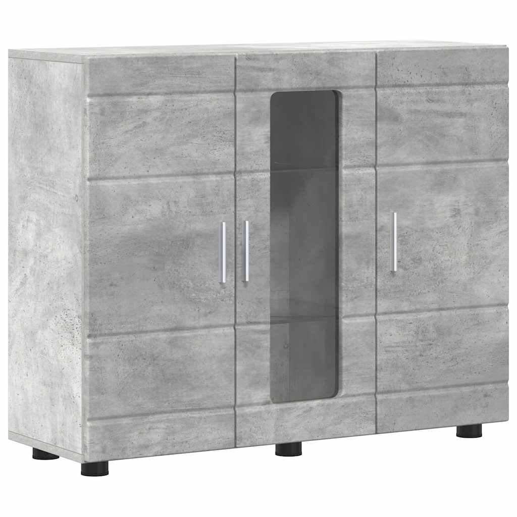 Credenza-Buffet-Armadio da cucina Grigio cemento 55,5 x 29 x 100 cm Legno multistrato