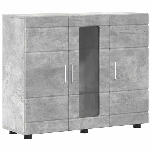 Credenza-Buffet-Armadio da cucina Grigio cemento 55,5 x 29 x 100 cm Legno multistrato