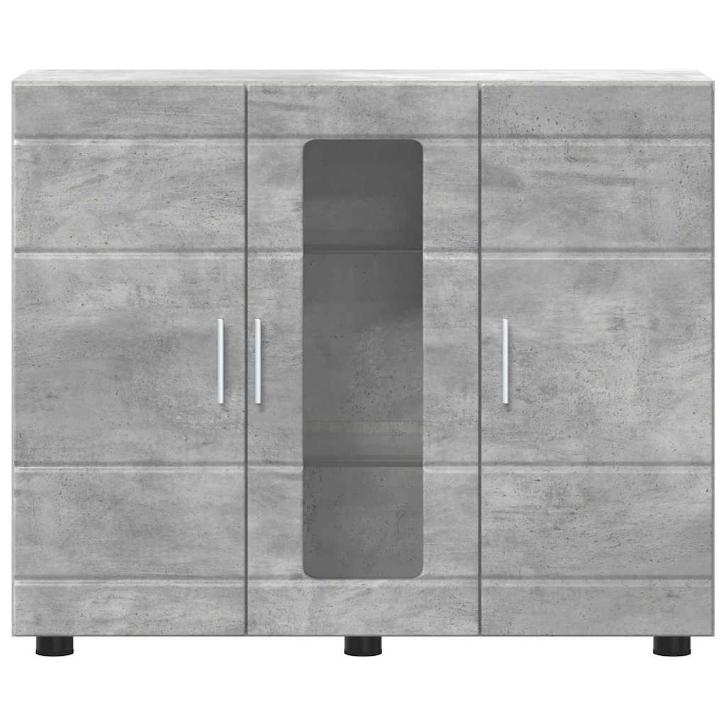 Credenza-Buffet-Armadio da cucina Grigio cemento 55,5 x 29 x 100 cm Legno multistrato