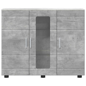 Credenza-Buffet-Armadio da cucina Grigio cemento 55,5 x 29 x 100 cm Legno multistrato