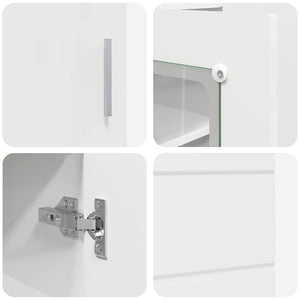 Credenza-Buffet-Armadio da cucina Bianco lucido 55,5 x 29 x 100 cm Legno multistrato