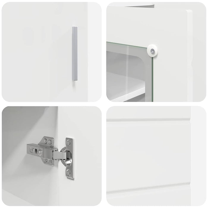 Credenza Bianco lucido 55.5 x 29 x 100 cm Legno multistrato 880305