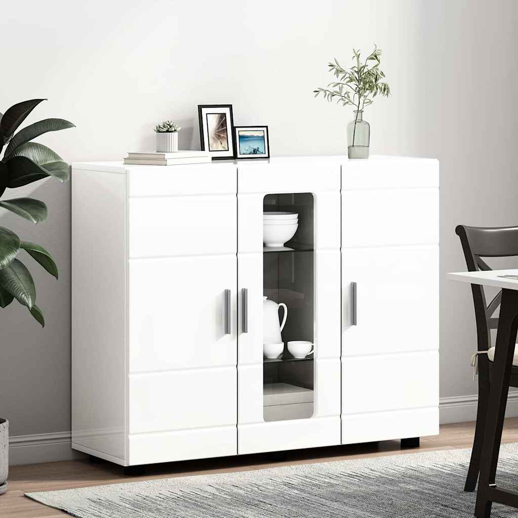 Credenza Bianco lucido 55.5 x 29 x 100 cm Legno multistrato 880305