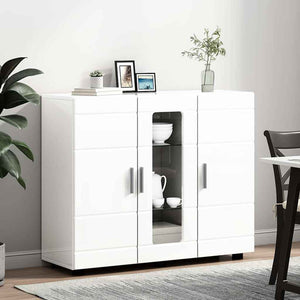 Credenza Bianco lucido 55.5 x 29 x 100 cm Legno multistrato 880305