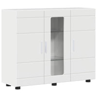 Credenza-Buffet-Armadio da cucina Bianco lucido 55,5 x 29 x 100 cm Legno multistrato