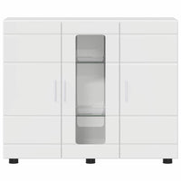 Credenza-Buffet-Armadio da cucina Bianco lucido 55,5 x 29 x 100 cm Legno multistrato