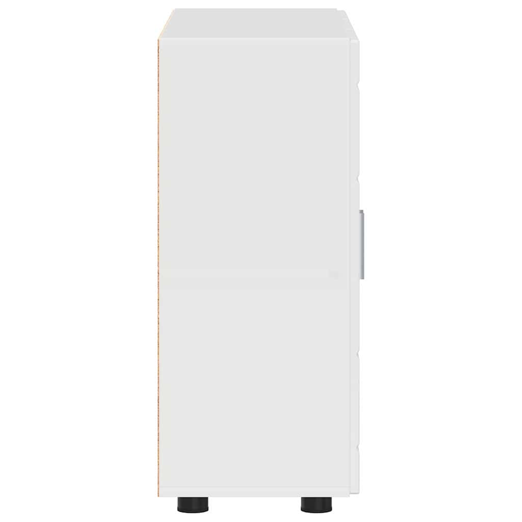 Credenza-Buffet-Armadio da cucina Bianco lucido 55,5 x 29 x 100 cm Legno multistrato