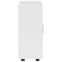 Credenza-Buffet-Armadio da cucina Bianco lucido 55,5 x 29 x 100 cm Legno multistrato