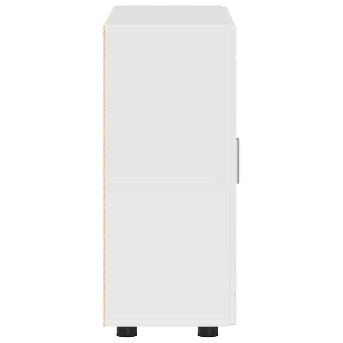 Credenza-Buffet-Armadio da cucina Bianco lucido 55,5 x 29 x 100 cm Legno multistrato