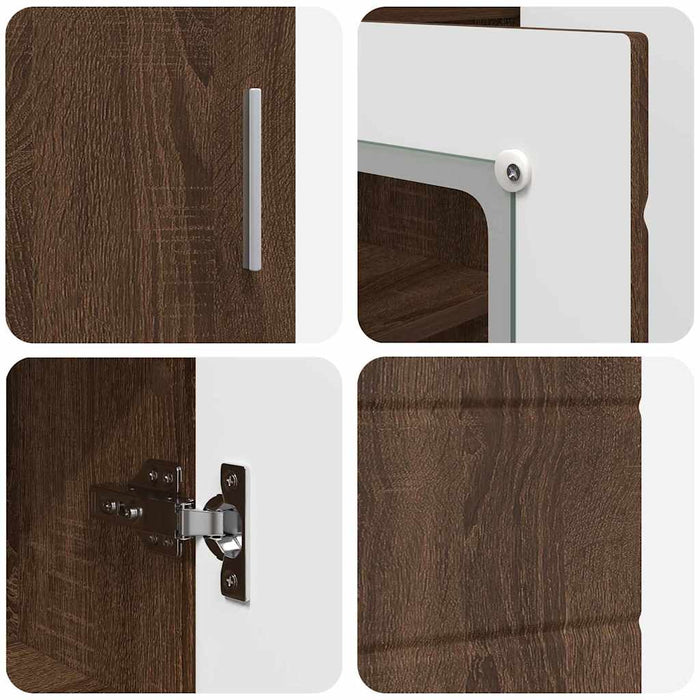 Credenza Rovere marrone 55.5 x 29 x 100 cm Legno multistrato 880308