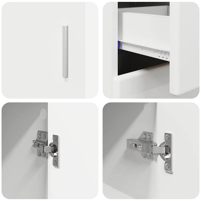 Credenza con porta Bianco 88,5 x 30,5 x 73 cm Legno multistrato 880311