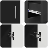 Credenza con porta Nero 88,5 x 30,5 x 73 cm Legno multistrato 880312