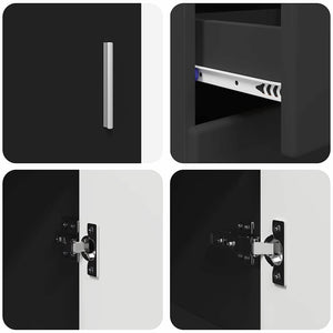 Credenza con porta Nero 88,5 x 30,5 x 73 cm Legno multistrato 880312